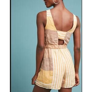 Ett:twa Anthropologie Striped Linen Romper NWT